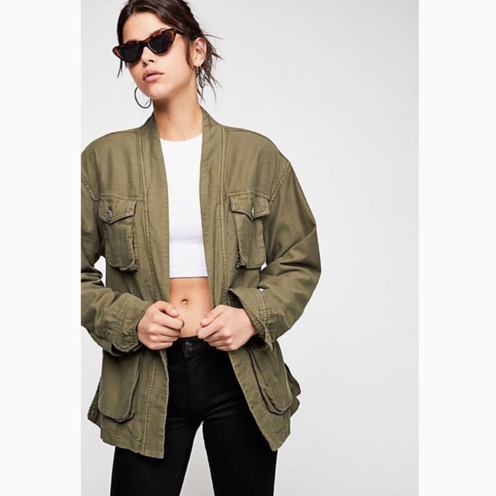 Free People Olive Utility Jacket